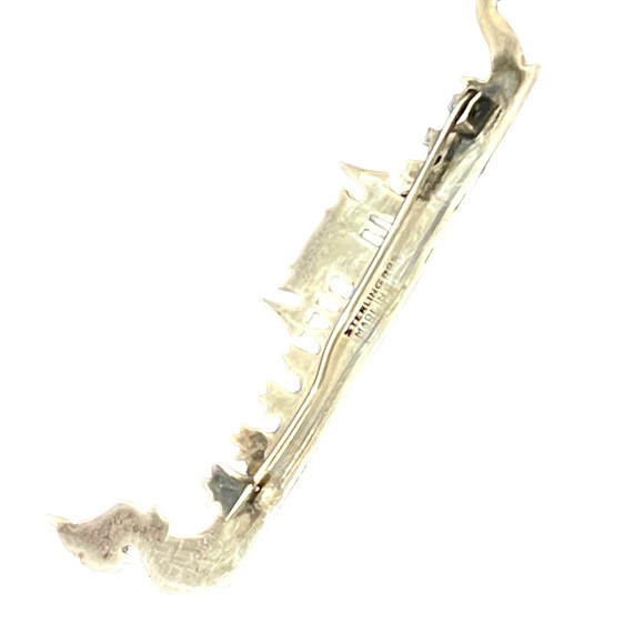 Stunning Antique Sterling Silver 925 Rare Siam Dragon Boat brooch black enamel - Picture 8 of 11